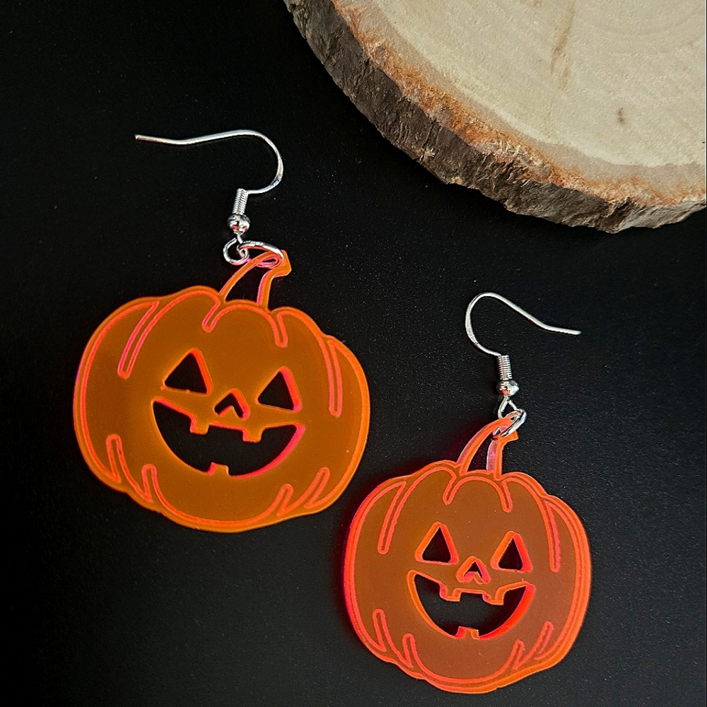 Iridescent Pumpkin Earrings